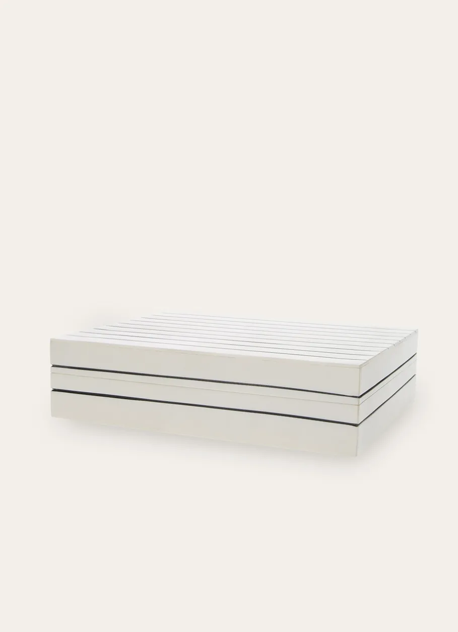 Bouchara Boîte De Rangement^BOÎTE RECTANGULAIRE EN RÉSINE AVEC LIGNES NOIRES