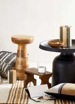 Bouchara Bougeoir, Lanterne^BOUGEOIR EN VERRE ET BAMBOU GRAND MODÈLE