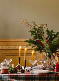 Bouchara Bougeoir, Lanterne^BOUGEOIR MODERNE EN MÉTAL À 3 BRANCHES