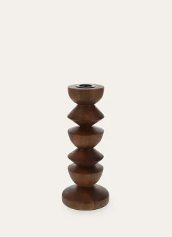 Bouchara Bougeoir, Lanterne|Décoration De Noël^BOUGEOIR TOTEM EN BOIS POUR BOUGIE FLAMBEAU