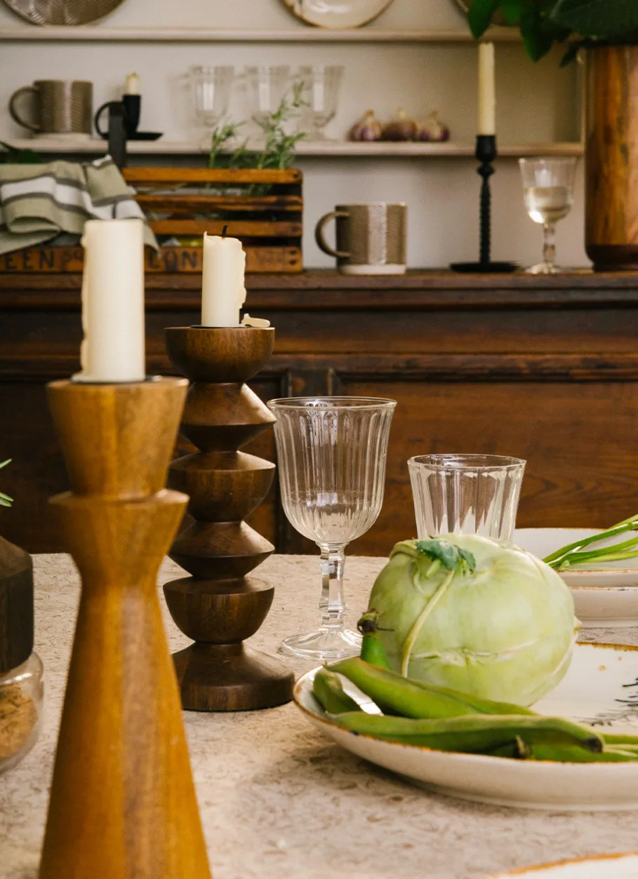 Bouchara Bougeoir, Lanterne|Décoration De Noël^BOUGEOIR TOTEM EN BOIS POUR BOUGIE FLAMBEAU