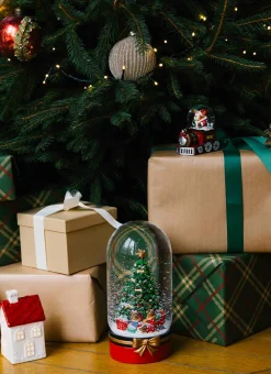 Bouchara Décoration De Noël^BOULE À NEIGE LUMINEUSE - SAPIN DÉCORÉ ET CHIENS