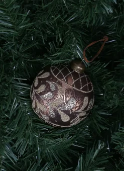 Bouchara Décoration De Noël^BOULE EN VERRE FEUILLES ET CARREAUX