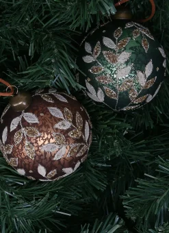 Bouchara Décoration De Noël^BOULE FEUILLES ET PAILLETTES (COLORIS ALÉATOIRE)