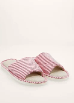 Bouchara Homewear, Accessoire^CHAUSSON OUVERT À RAYURES