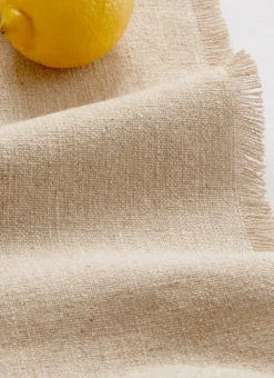 Bouchara Chemin De Table^CHEMIN DE TABLE EN COTON ET LIN UNI À FRANGES