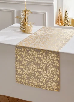 Bouchara Chemin De Table|Table De Noël^CHEMIN DE TABLE IMPRIMÉ FEUILLES DÉES