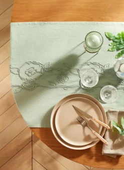 Bouchara Chemin De Table^CHEMIN DE TABLE ROSA VERT D'EAU