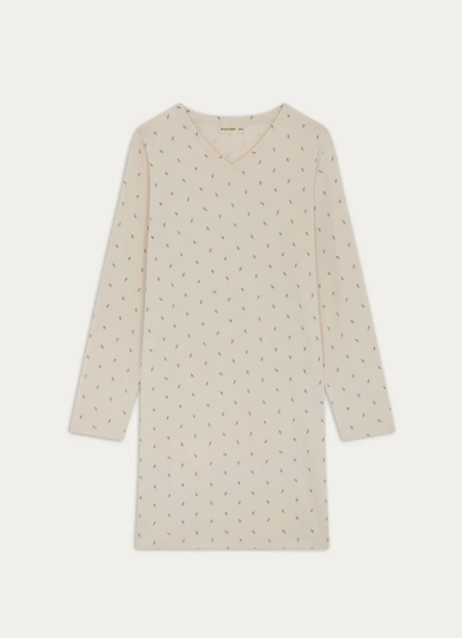 Bouchara Pyjama, Chemise De Nuit^CHEMISE DE NUIT À MANCHES LONGUES LEAF