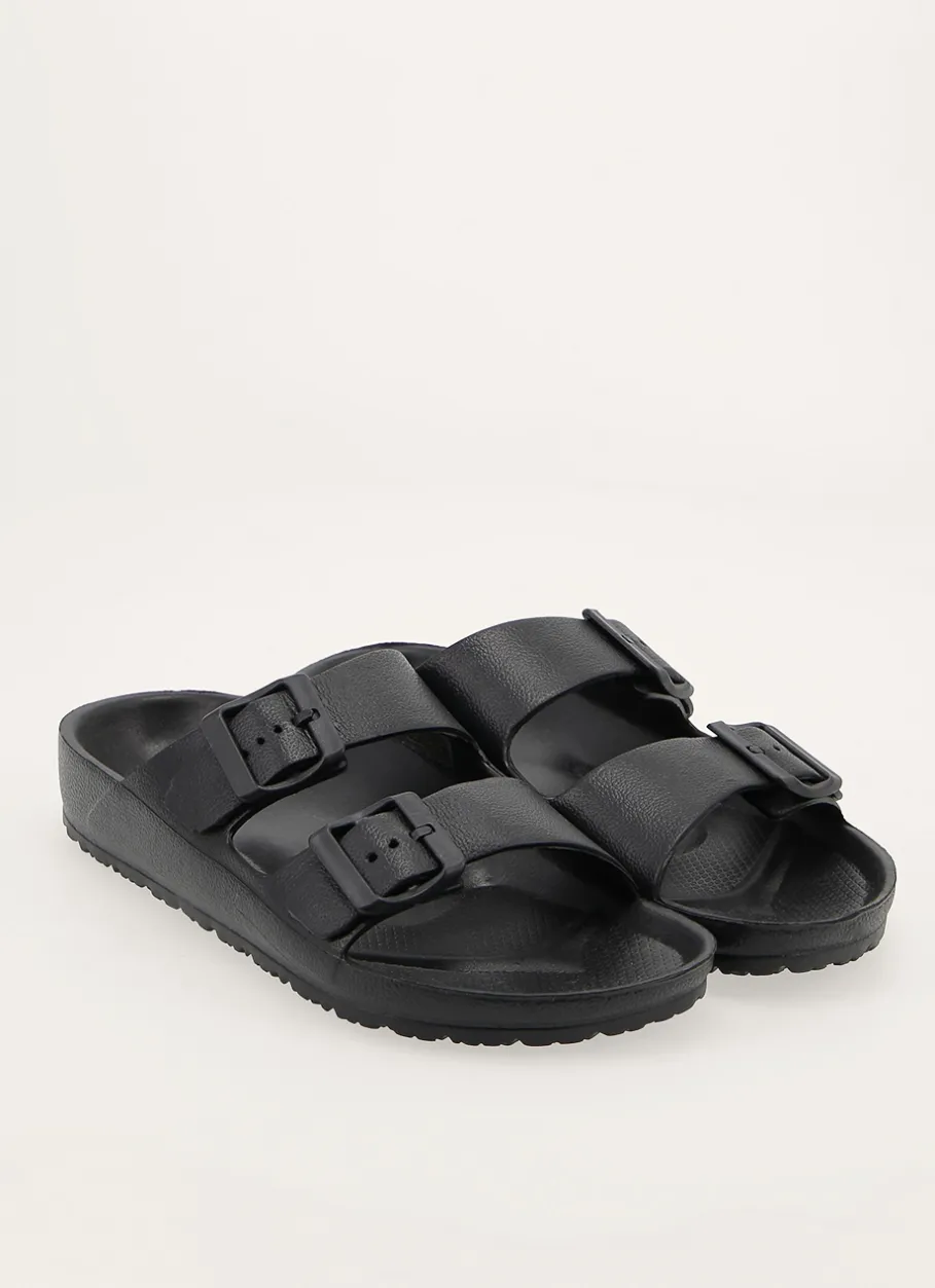 Bouchara Homewear, Accessoire^CLAQUETTES EN PLASTIQUE À DOUBLE BOUCLES