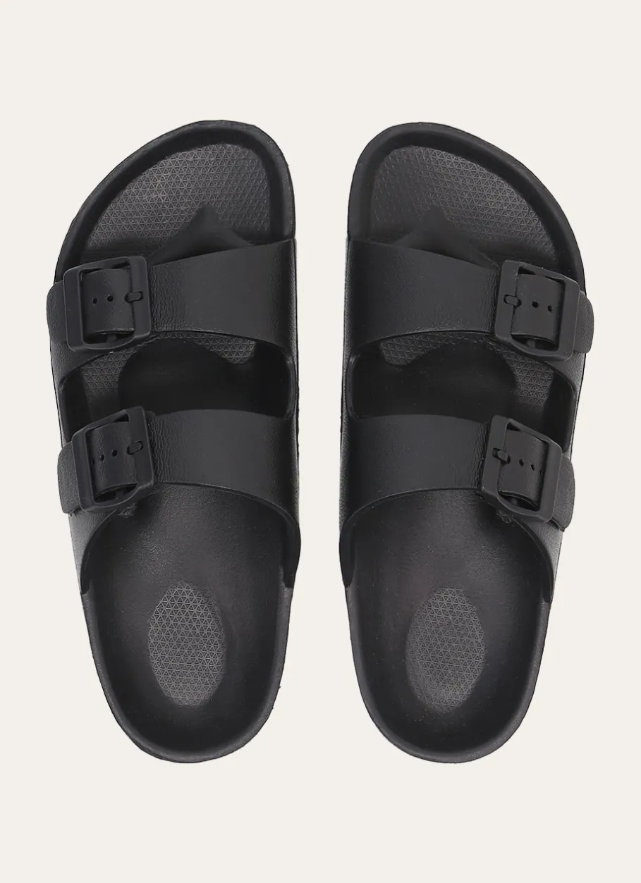 Bouchara Homewear, Accessoire^CLAQUETTES EN PLASTIQUE À DOUBLE BOUCLES