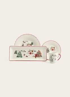 Bouchara Assiette|Table De Noël^COFFRET 4 ASSIETTES À DESSERT EN PORCELAINE WINTER
