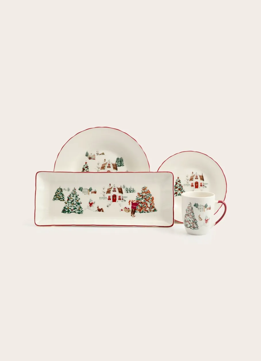 Bouchara Assiette|Table De Noël^COFFRET 4 ASSIETTES À DESSERT EN PORCELAINE WINTER