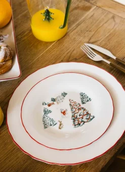 Bouchara Assiette|Table De Noël^COFFRET 4 ASSIETTES À DESSERT EN PORCELAINE WINTER