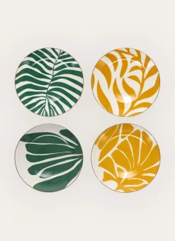 Bouchara Assiette^COFFRET DE 4 ASSIETTES À DESSERT AVEC FILET OR