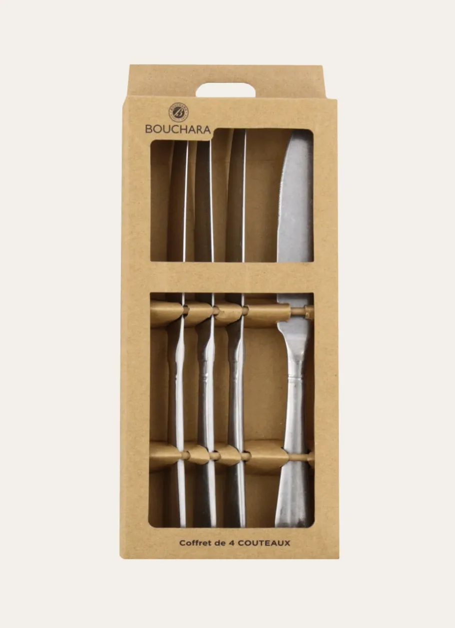 Bouchara Couverts^COFFRET DE 4 COUTEAUX EN ACIER RÉTRO