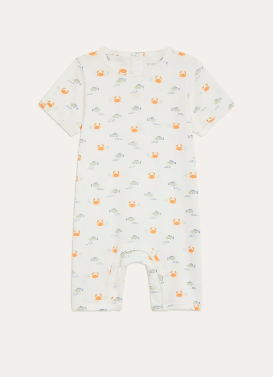 Enfant Bouchara Les Essentiels De Bebe^COMBISHORT EN COTON IMPRIMÉ CRABES ET POISSONS