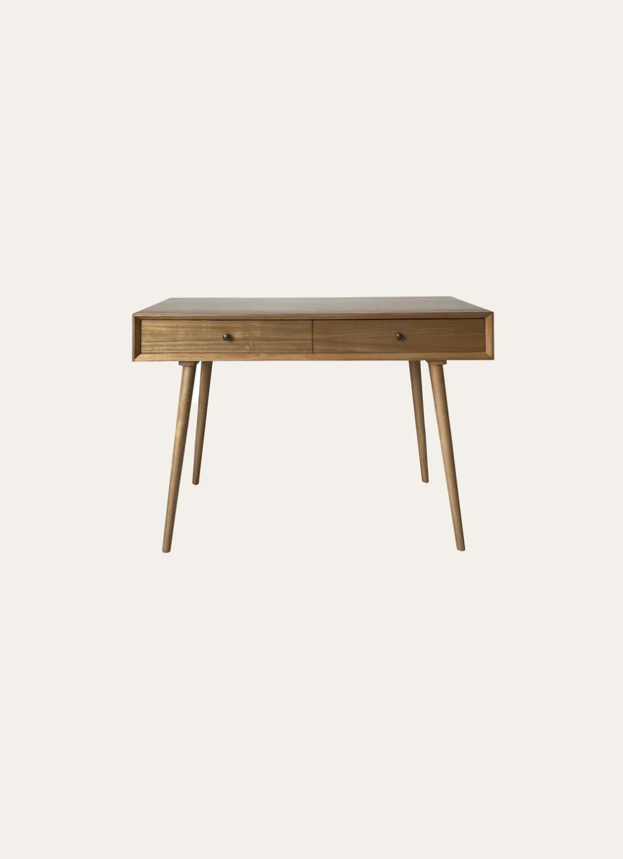 Bouchara Table, Console^CONSOLE EN BOIS BLOND 2 TIROIRS