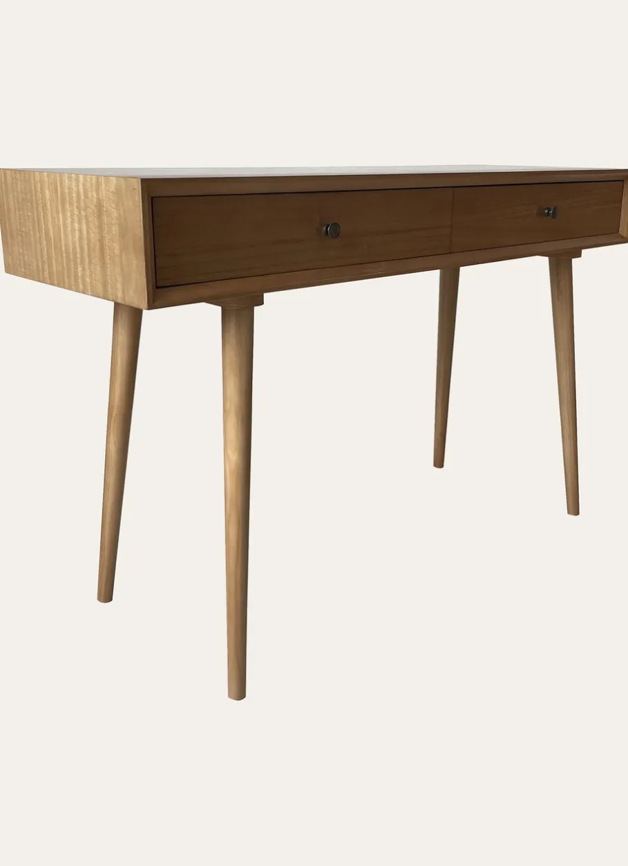 Bouchara Table, Console^CONSOLE EN BOIS BLOND 2 TIROIRS