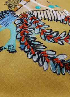 Bouchara Coussin, Coussin De Sol^COUSSIN IMPRIMÉ ET BRODÉ MOTIF POISSON