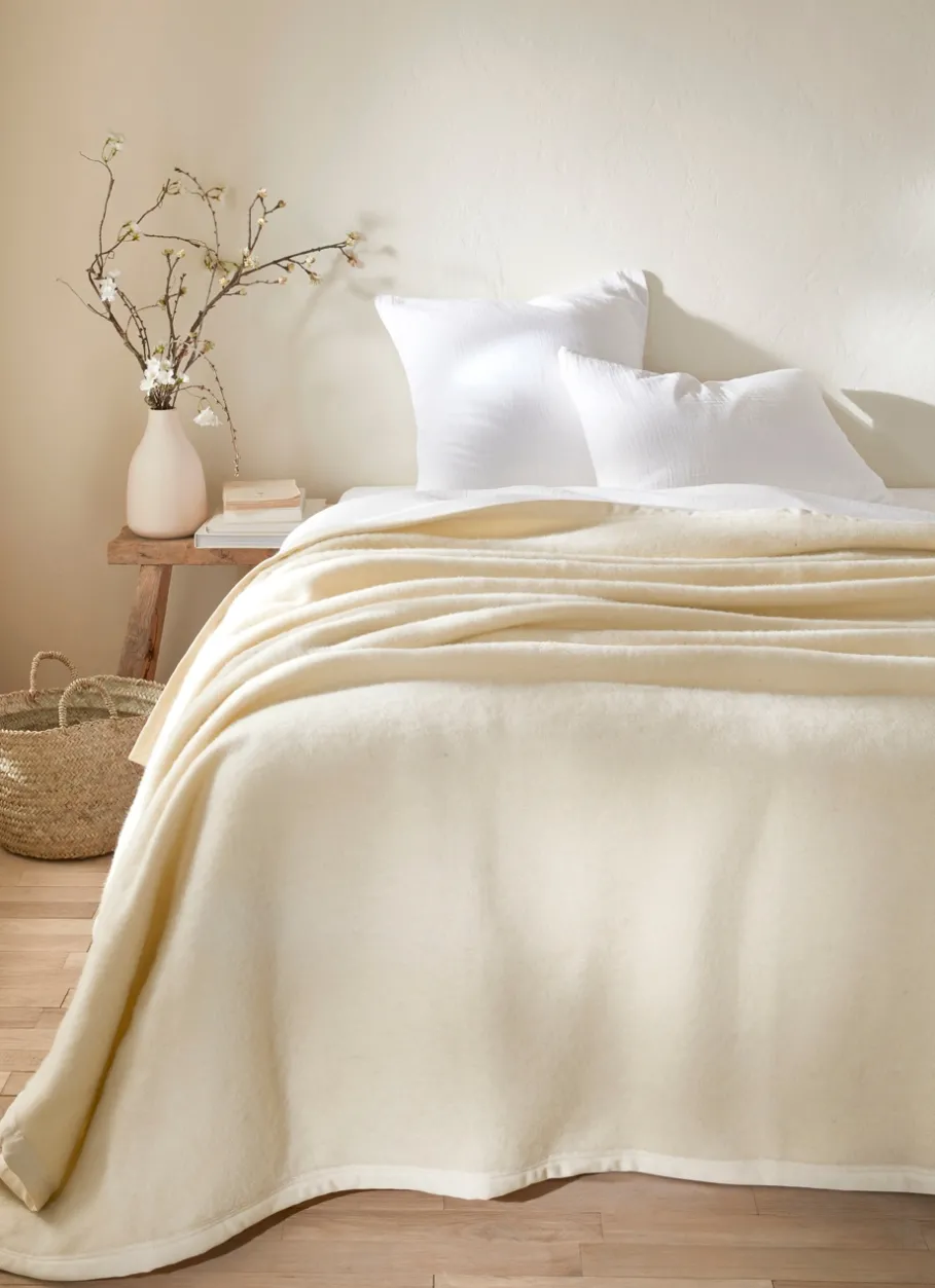 Bouchara Couette, Couverture^COUVERTURE EN PURE LAINE VIERGE DOUBLE FACE