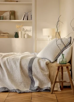 Bouchara Jete De Lit, Edredon^COUVRE-LIT PIQUÉ DE COTON FINITION SATIN DE COTON