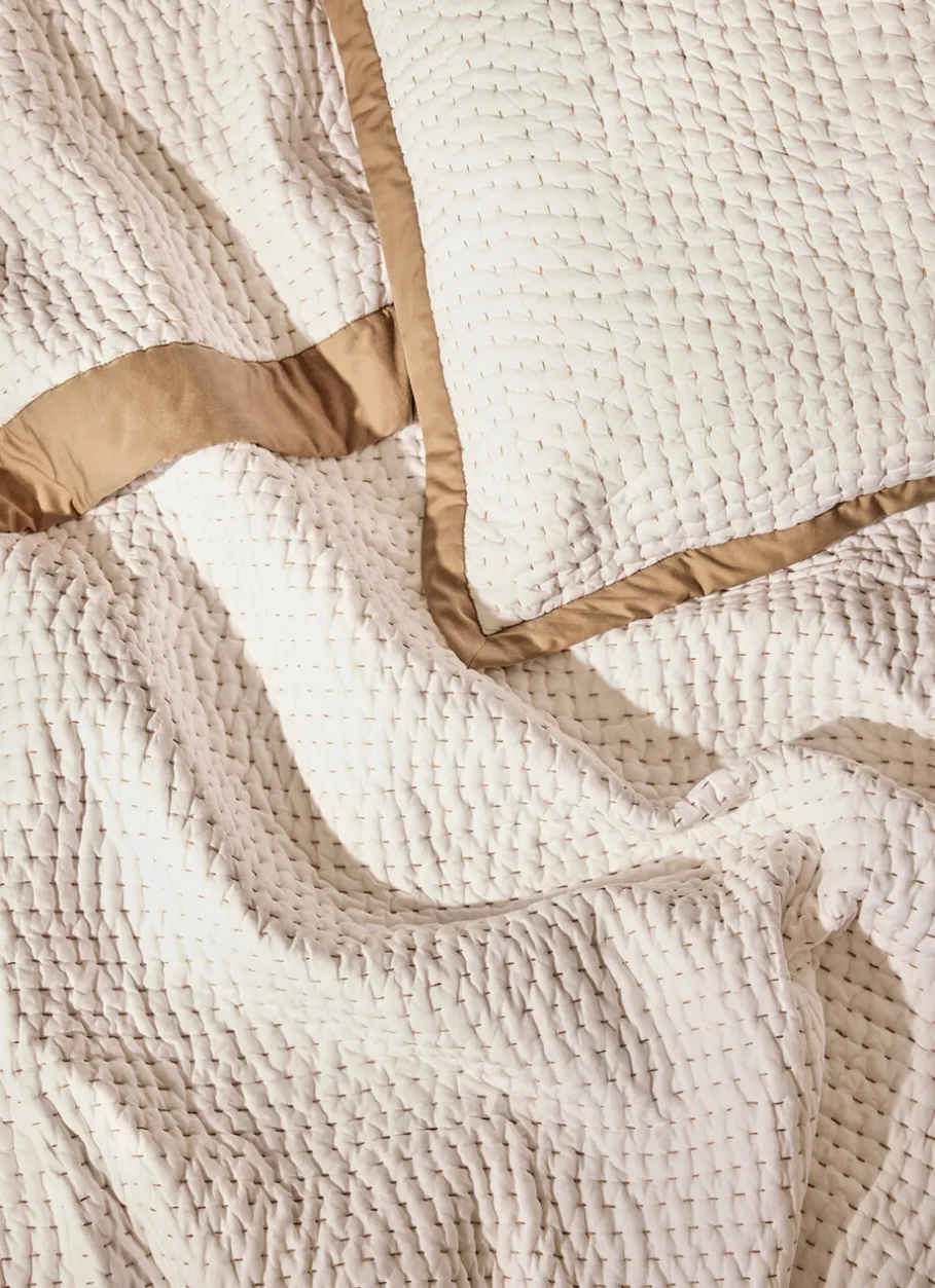 Bouchara Jete De Lit, Edredon|Chambre De Noël^COUVRE-LIT PIQUÉ DE COTON FINITION SATIN DE COTON