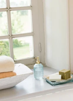 Bouchara Accessoire^DISTRIBUTEUR DE SAVON EN VERRE GRAVURES DE FLEURS