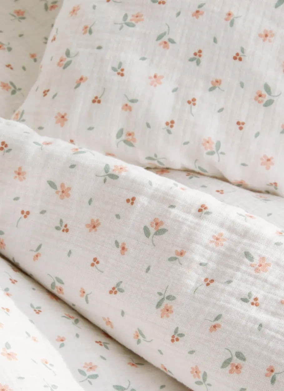 Enfant Bouchara Linge De Lit^DRAP HOUSSE BÉBÉ EN GAZE DE COTON CHAMPÊTRE