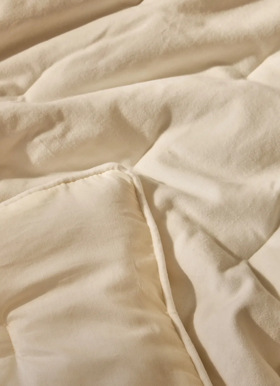 Bouchara Jete De Lit, Edredon^ÉDREDON EN VELOURS GANSÉ D'UN BIAIS CONTRASTÉ