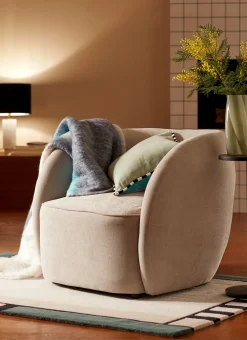 Bouchara Canapé, Fauteuil, Banquette^FAUTEUIL LARGE EN TISSU - DESIGN SANS PIED