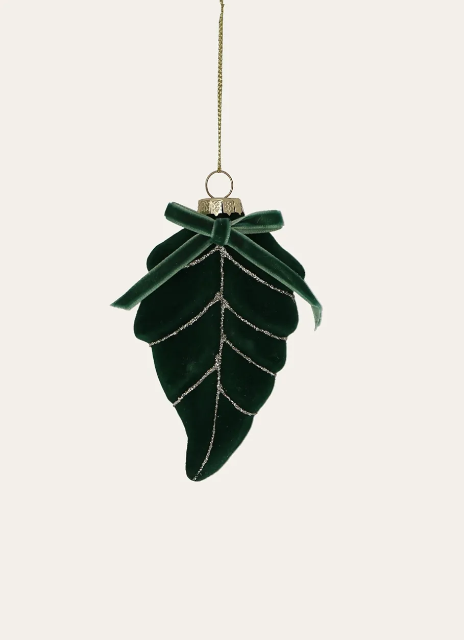 Bouchara Décoration De Noël^FEUILLE À SUSPENDRE EN VERRE ET VELOURS