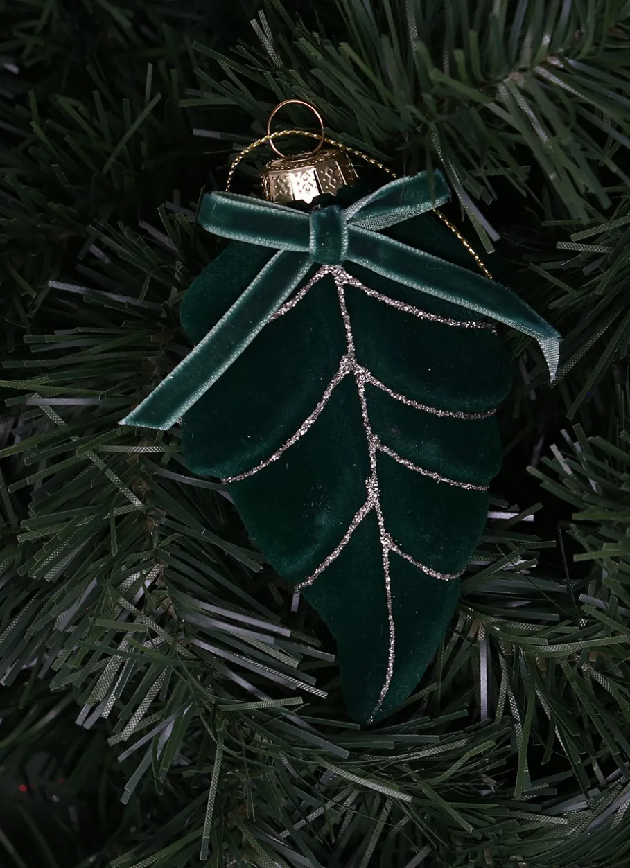 Bouchara Décoration De Noël^FEUILLE À SUSPENDRE EN VERRE ET VELOURS