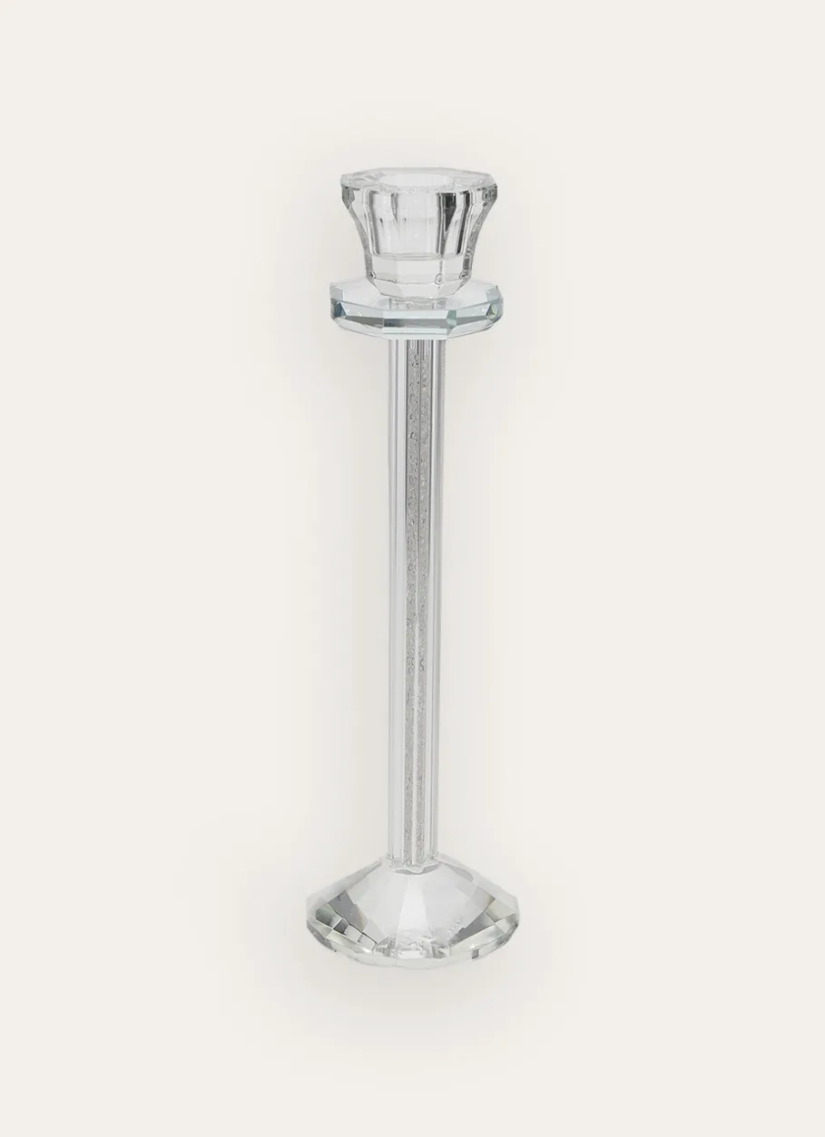 Bouchara Bougeoir, Lanterne^GRAND BOUGEOIR EN VERRE TRAVAILLÉ AVEC CRISTAUX