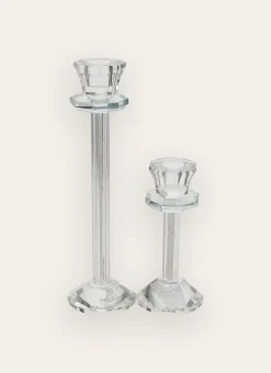 Bouchara Bougeoir, Lanterne^GRAND BOUGEOIR EN VERRE TRAVAILLÉ AVEC CRISTAUX