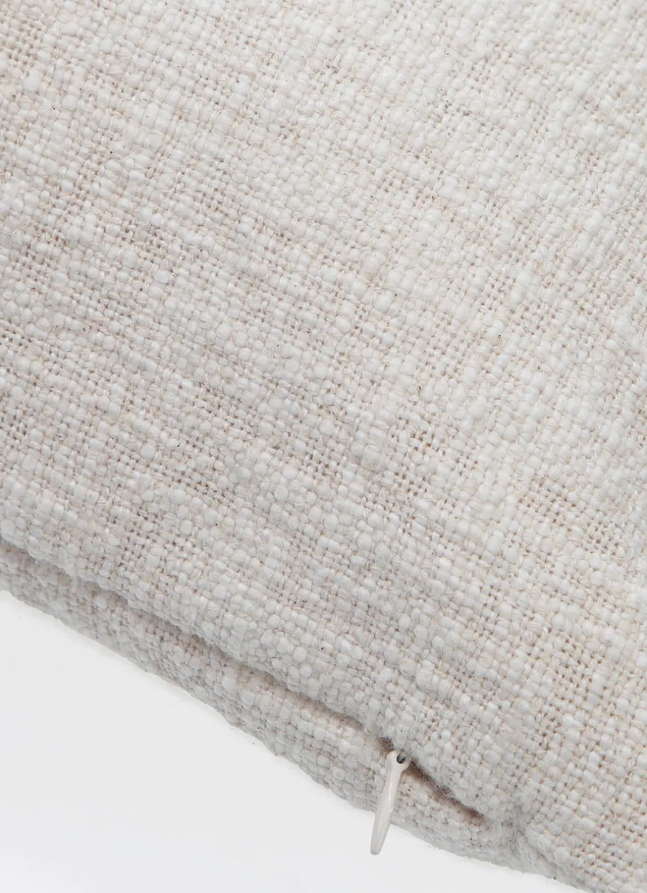 Bouchara Coussin, Coussin De Sol^GRAND COUSSIN TEXTURÉ AVEC BANDE BRODÉE EN JUTE