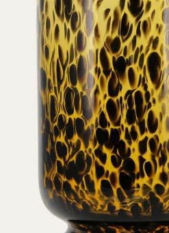 Bouchara Vase, Cache-Pot^GRAND VASE EN VERRE À MOTIF LÉOPARD