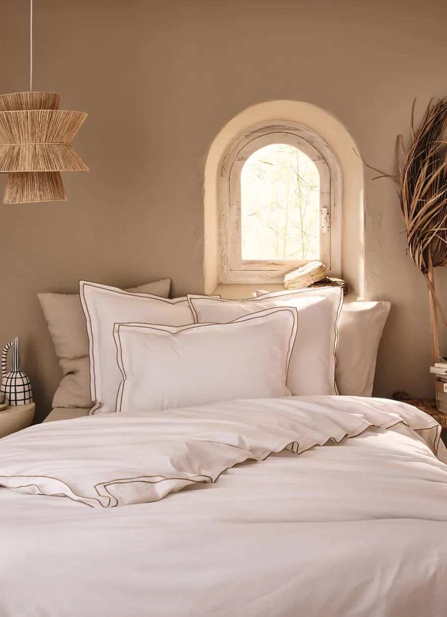 Bouchara Housse De Couette Unie^HOUSSE DE COUETTE COTON RECYCLÉ BOURDON CONTRASTÉ