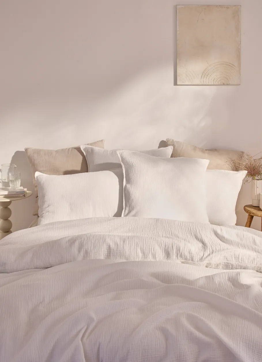 Bouchara Housse De Couette Unie^HOUSSE DE COUETTE DOUBLE GAZE DE COTON