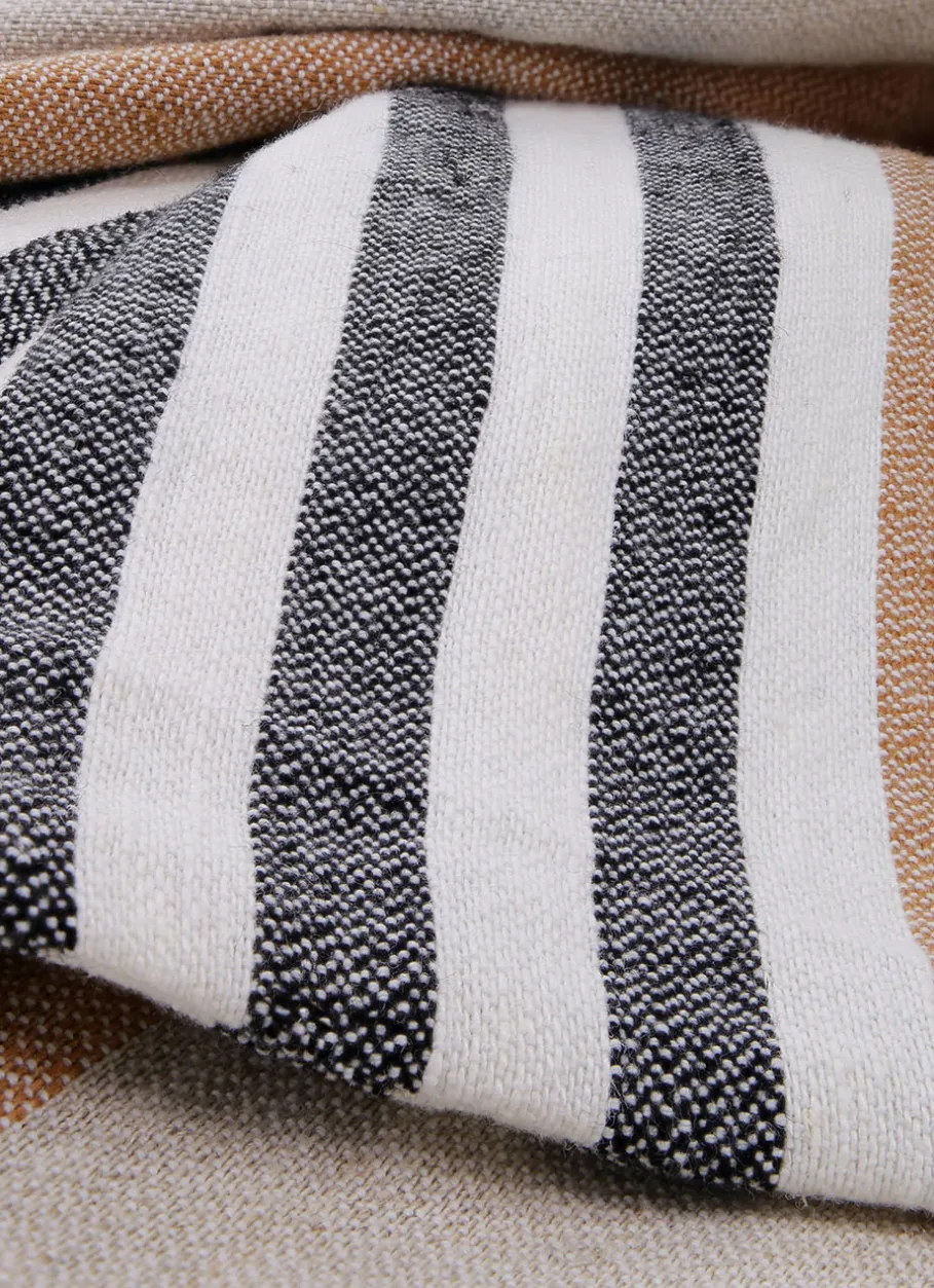 Bouchara Coussin, Coussin De Sol^HOUSSE DE COUSSIN EN COTON ET LIN À RAYURES