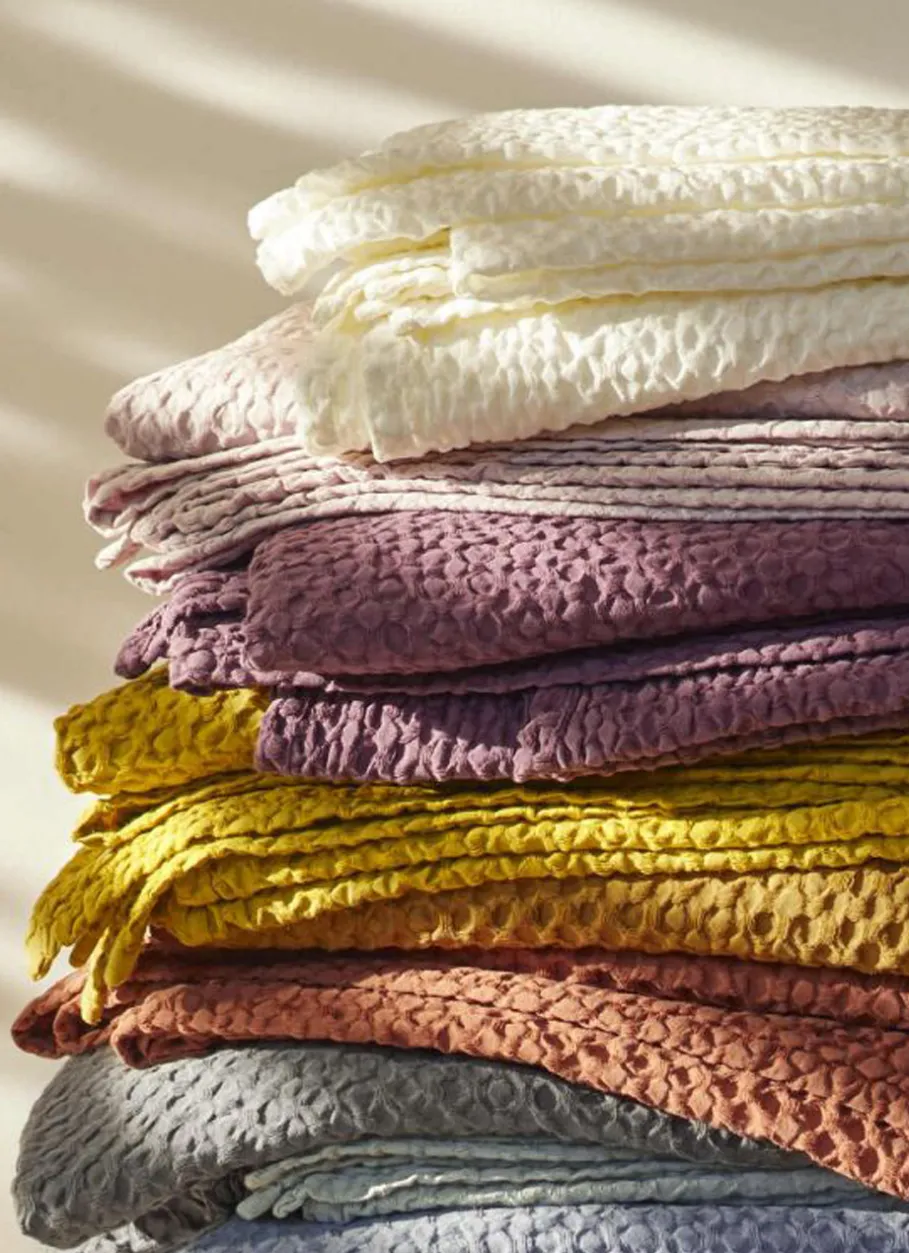 Bouchara Jete De Lit, Edredon^JETÉ DE LIT EN COTON LAVÉ NID D'ABEILLE