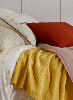 Bouchara Jete De Lit, Edredon^JETÉ DE LIT EN COTON LAVÉ NID D'ABEILLE