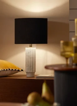 Bouchara Lampe, Lampadaire^LAMPE À POSER EN MARBRE ET LIN