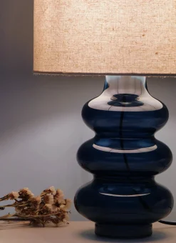 Bouchara Lampe, Lampadaire^LAMPE AVEC PIED EN VERRE TRANSPARENT COLORÉ