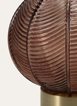 Bouchara Lampe, Lampadaire^LAMPE SOCLE DORÉ EN VERRE