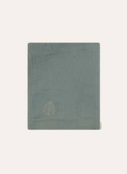 Enfant Bouchara Les Essentiels De Bebe|Linge De Lit^LANGE UNI EN GAZE DE COTON BRODERIE FEUILLE