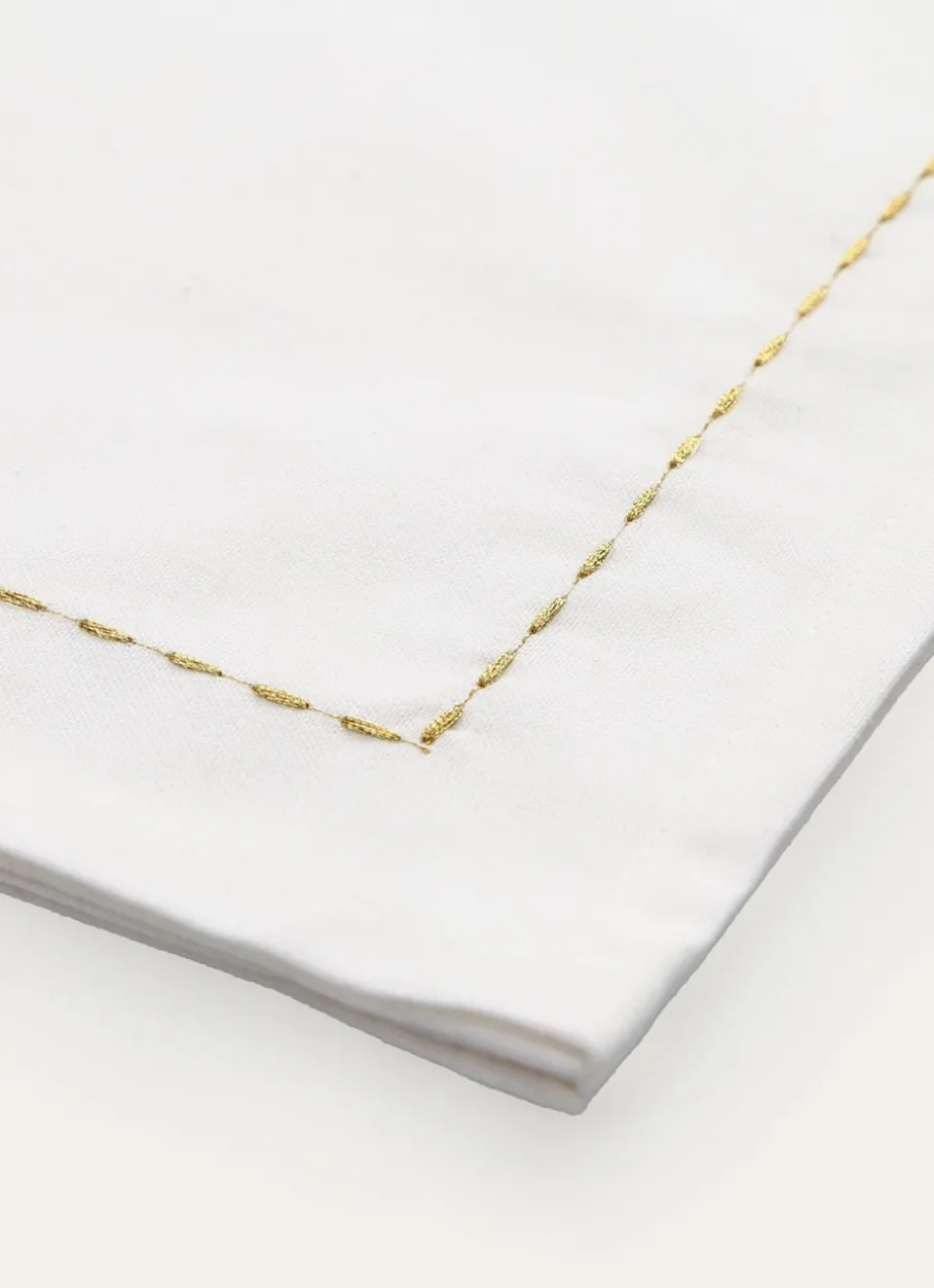 Bouchara Serviette De Table^LOT DE 2 SERVIETTES DE TABLE BRODÉES FILS DORÉS