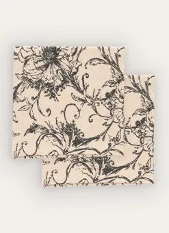 Bouchara Serviette De Table^LOT DE 2 SERVIETTES DE TABLE FLEURIES