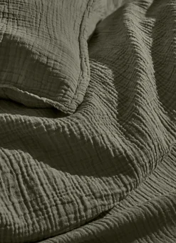 Bouchara Taie Unie^LOT DE 2 TAIES D'OREILLER DOUBLE GAZE DE COTON