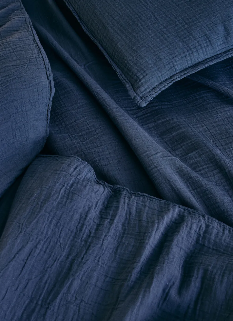 Bouchara Taie Unie^LOT DE 2 TAIES D'OREILLER DOUBLE GAZE DE COTON